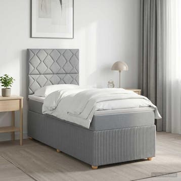vidaXL Boxspringbed met matras Lichtgrijs 80 x 200 cm Stof, Verzenden, Nieuw