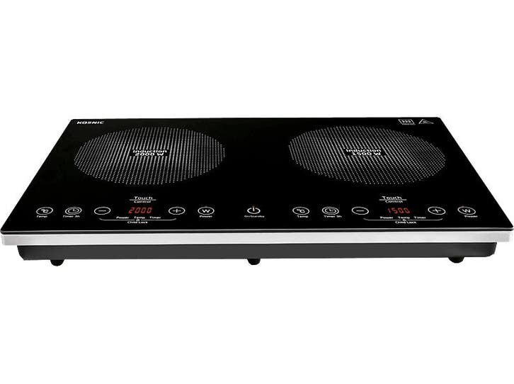 Koenic Kip 352925 Dubbele Inductieplaat - Zwart/zilver, Elektronische apparatuur, Kookplaten, Inductie, Nieuw, Verzenden