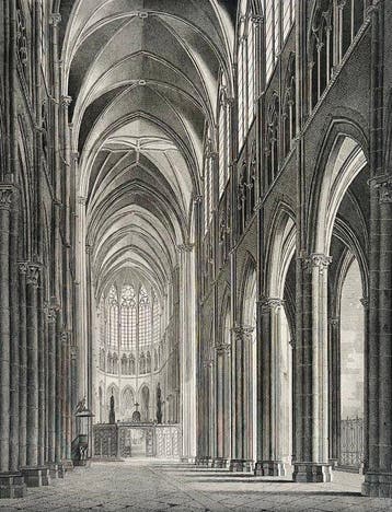 Nicolas Chapuy & Millot - Interieur de la Cathédrale