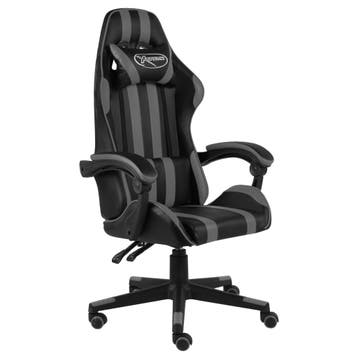 vidaXL Racestoel kunstleer zwart en grijs, Verzenden, Nieuw