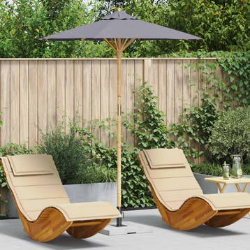 vidaXL Tuinparasol Rond Ø 180 x 230 cm Bamboe Donkergrijs, Verzenden, Nieuw