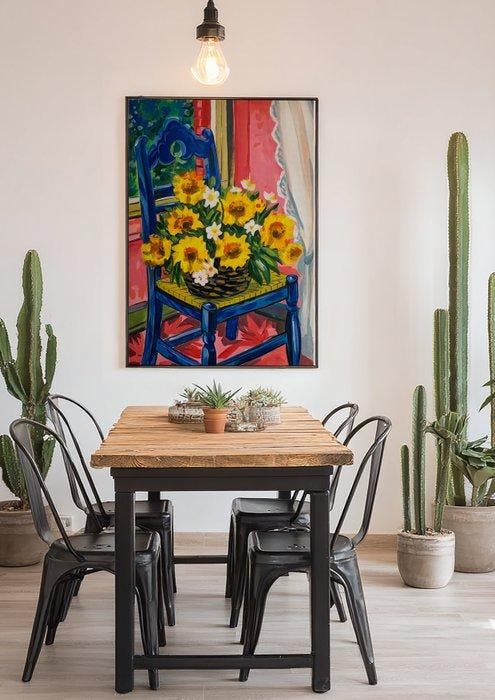 E. García - La silla azul XL (no reserve), Antiquités & Art, Art | Peinture | Moderne