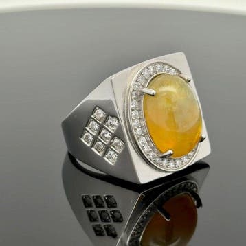 Sans prix de réserve - Bague Argent - saphir jaune, Bijoux, Sacs & Beauté