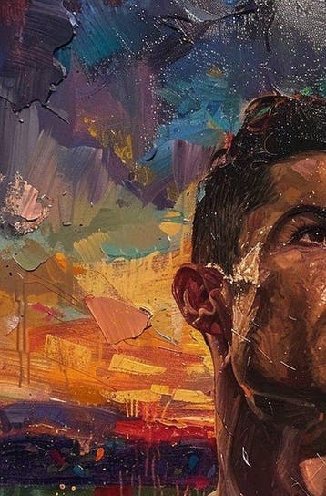 Giuliart2025 - Ronaldo in Van Gogh oilpaint style, Nieuw