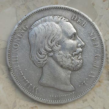 Nederland. Willem III. 2 1/2 Gulden 1871 (Zonder