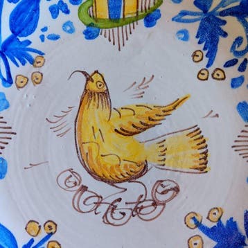 Wandbord - Majolica - oudheid, Antiquités & Art
