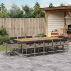 vidaXL 15-delige Tuinset met kussens poly rattan grijs, Verzenden, Nieuw, Tuinset