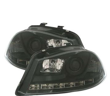 PHARES POUR SEAT IBIZA CORDOBA 6L 02-08 DRL NOIR, Verzenden