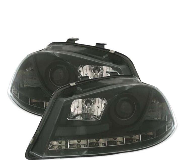 PHARES POUR SEAT IBIZA CORDOBA 6L 02-08 DRL NOIR, Auto-onderdelen, Verlichting, Verzenden