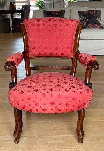 Fauteuil - Hout, Textiel