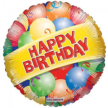 Helium Ballon Happy Birthday Ballonnen Banner 45cm leeg, Verzenden, Nieuw