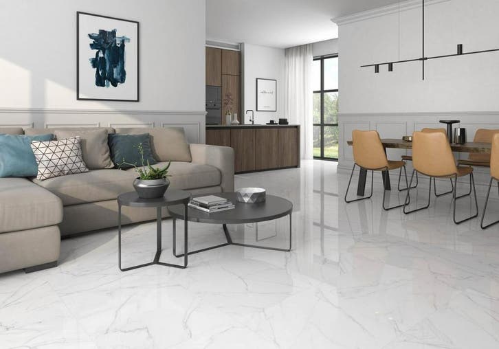 LUX Lincoln white Hoogglans 60x60 Tegel / Vloertegel, Bricolage & Construction, Dalles & Carrelages, Enlèvement ou Envoi