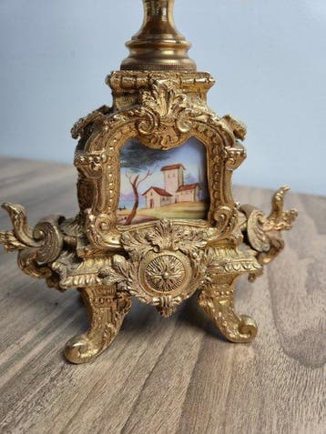 dekselvaas - Verguld brons - Dekselkom van porselein, Antiek en Kunst