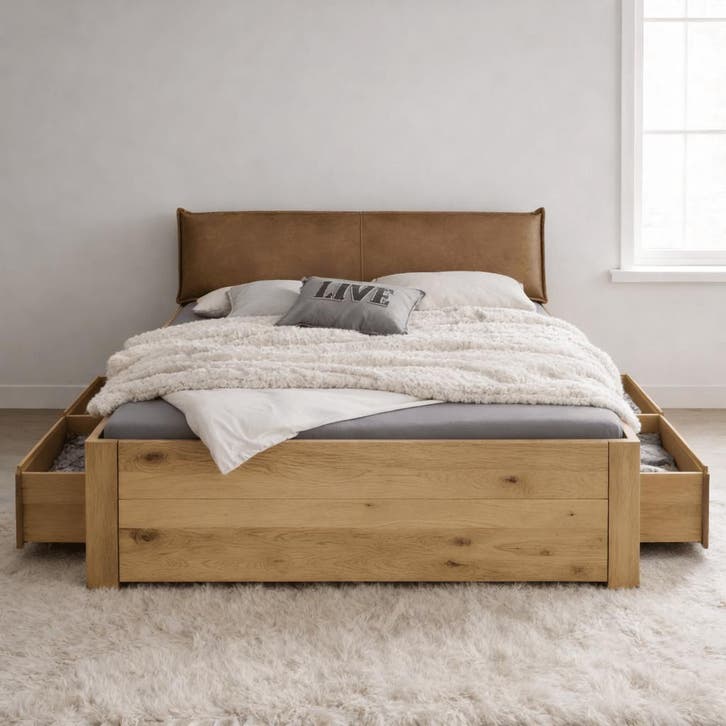 Forestales Montreux Massief Houten Bed met Lades - 180 x 210, Huis en Inrichting, Slaapkamer | Bedden