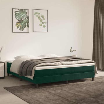 vidaXL Boxspring bed 160x200 cm fluweel donkergroen, Verzenden