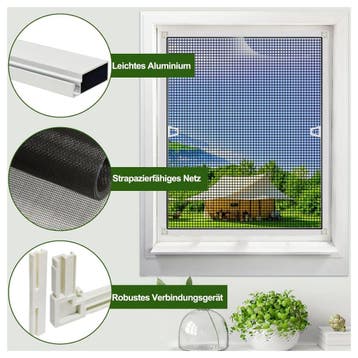 YUNLEX vliegenhor voor ramen, aluminium frame, 80 x 100 cm, Ophalen of Verzenden, Nieuw