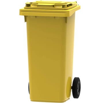 Rolcontainer | Kunststof | Geel | 120L | Klapdeksel |, Verzenden, Nieuw in verpakking