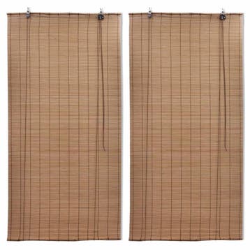 vidaXL Rolgordijnen 2 st 100x160 cm bamboe bruin, Verzenden, Nieuw