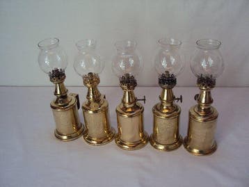 Olielamp (5) - Charles Pigeon en anderen - 5 echt mooie oude