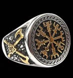 Kompas van de Dapperen - Vikingzegelring Vegvisir -
