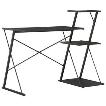 vidaXL Bureau met schap 116x50x93 cm zwart, Huis en Inrichting, Verzenden, Nieuw