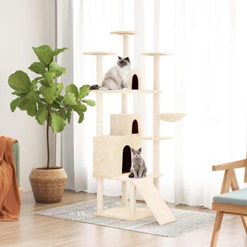 vidaXL Kattenmeubel met sisal krabpalen 175 cm crèmekleurig, Verzenden