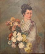 Ecole française (XIX-XX) - La Geisha, Antiek en Kunst, Kunst | Schilderijen | Klassiek