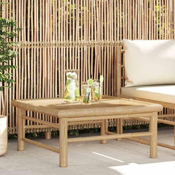 vidaXL Tuintafel 65x65x30 cm bamboe, Verzenden