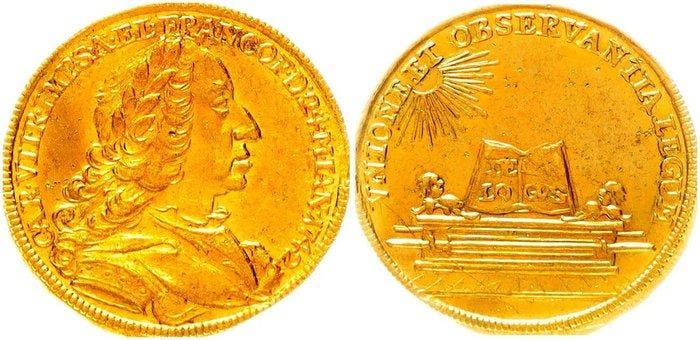 Duitsland, Frankfurt, stad. Dukat 1742 Auf die Wah! Karl, Timbres & Monnaies, Monnaies | Europe | Monnaies non-euro