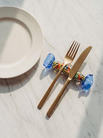 Porte couteau (5) - Verre de Murano - Bonbons arlequin