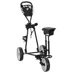 vidaXL Golf Trolley met Zitje Zwart en Wit 100 x 60 x 130 cm, Sport en Fitness, Golf, Verzenden, Nieuw