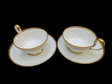 Sevres - Beker - Porselein - Paar ontbijtkopjes