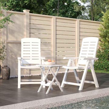 vidaXL 3-delige Tuinset polypropeen wit, Verzenden, Tuinset