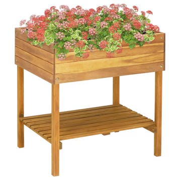 vidaXL Plantenbak verhoogd 78,5x58,5x78,5 cm massief, Verzenden, Nieuw
