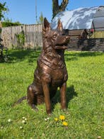 Statue, XL Bronze K9 Police / Military Shepherd Dog - 77.5, Antiquités & Art