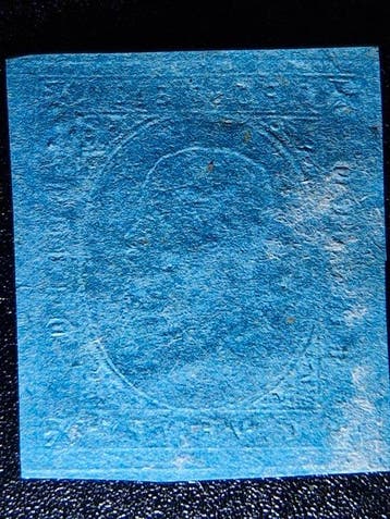 Anciens états italiens - Sardaigne 1853/1853 - 20 cent azur, Gestempeld