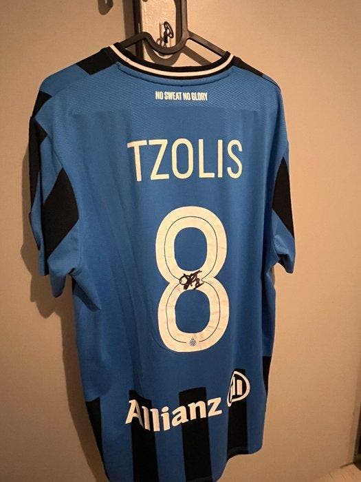 Club Brügge - christos tzolis - Shirt, wedstrijd gedragen en, Verzamelen, Overige Verzamelen