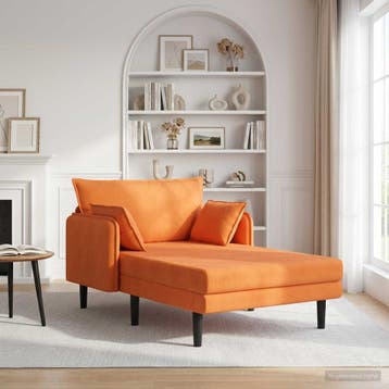 vidaXL Oversized chaise longue Oranje Katoenen stof, Verzenden, Nieuw