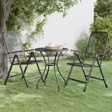 vidaXL Tuintafel Ø60x72 cm metaalgaas antracietkleurig, Tuin en Terras, Verzenden, Nieuw