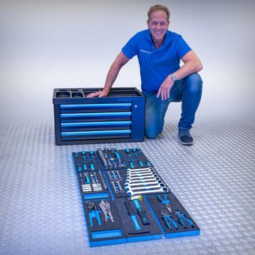 Datona Gevulde gereedschapskist Black-Line 81-delig met 4, Ophalen of Verzenden, Nieuw