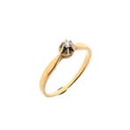 Gouden solitair ring met diamant; 0,07 ct., Handtassen en Accessoires, Ringen, Gebruikt, Overige kleuren, Ophalen of Verzenden