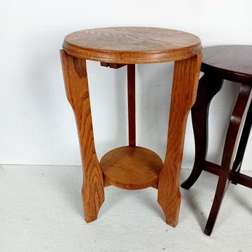 Set bijzettafels (2) - Eik - bijzettafel/plantentafel