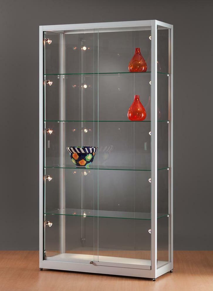 *TIP*  Luxe vitrinekast aluminium 100 cm met schuifdeuren, Articles professionnels, Aménagement de Bureau & Magasin | Commerce & Inventaire