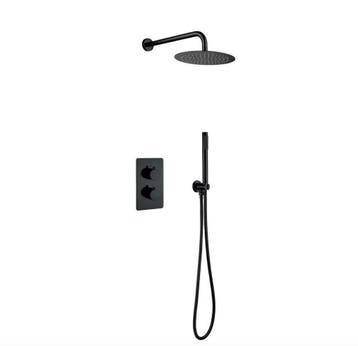 Royal inbouw regendouche set mat zwart met muursteun KORTING, Verzenden, Nieuw, Douche