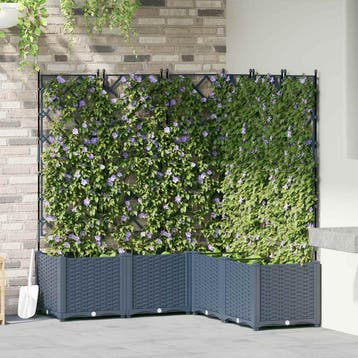 vidaXL Plantenbak 5 st Grijs 120 x 120 x 143 cm PP, Verzenden, Nieuw