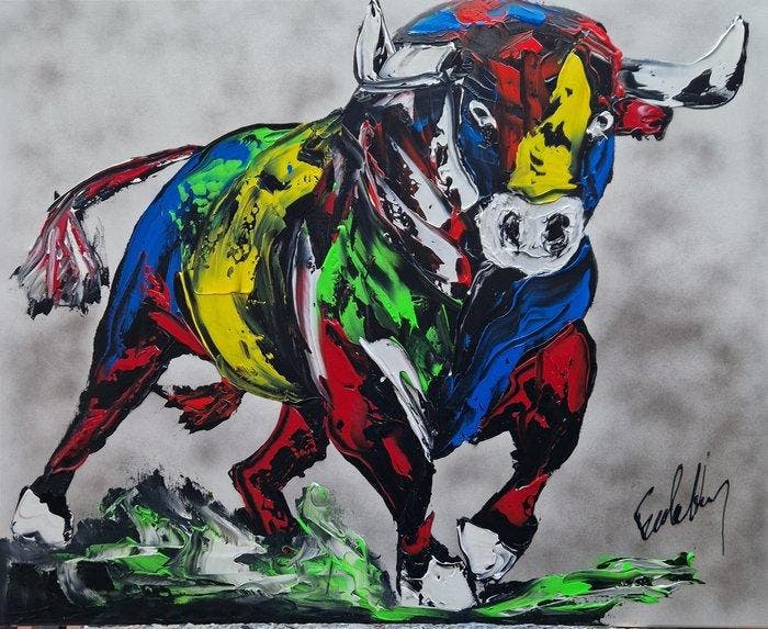 Henry Escobar - Taureau Sauvage, Antiek en Kunst, Kunst | Designobjecten