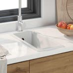 vidaXL Keukenwasbak Wit 21 x 44 x 14 cm Graniet, Verzenden, Nieuw