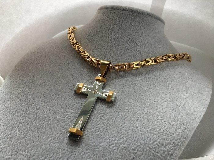 Moderne Kruis Croix Medaille Hypoallergeen Koningsketting, Antiek en Kunst, Antiek | Boeken en Manuscripten