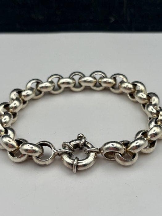 Sans prix de réserve - Bracelet Argent - Jasseron grand, Handtassen en Accessoires, Antieke sieraden