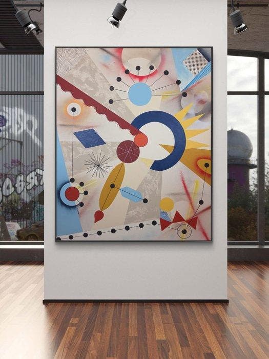 M.Chiera (1969) - Geometric Dialogue. XXL, Antiek en Kunst, Kunst | Schilderijen | Modern